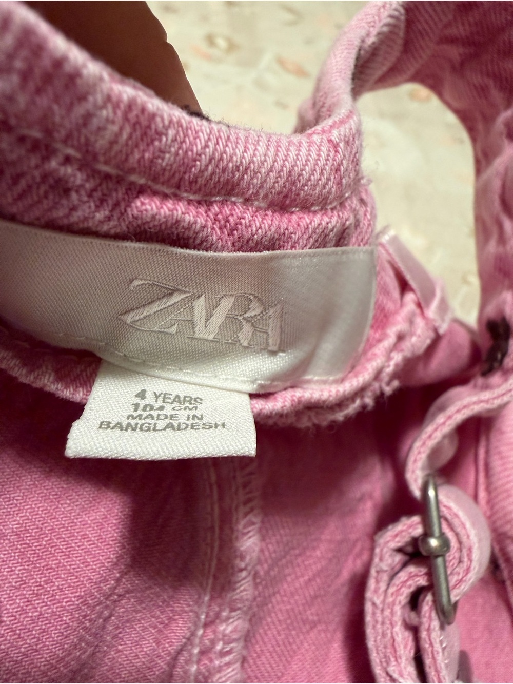 Zara 4T Pink Floral Embroidered Kids' Overalls - Picture 2 of 3